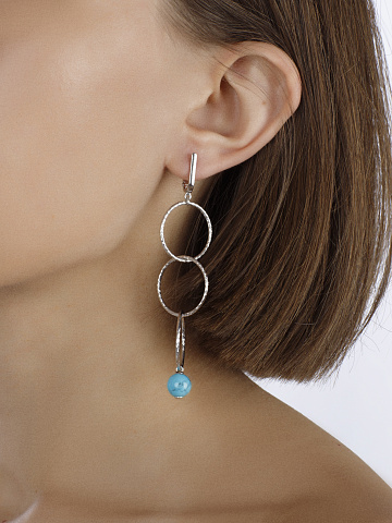 Серьги из серебра с бирюзой, 2 Серьги из серебра с бирюзой, 2
