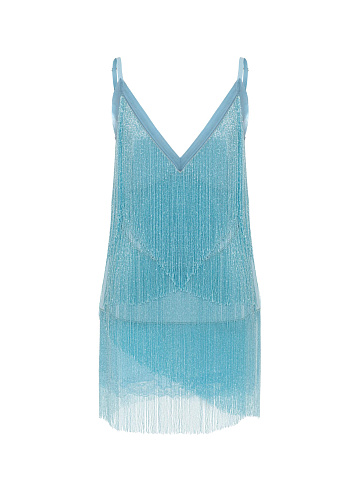 Платье-мини с бахромой, 1