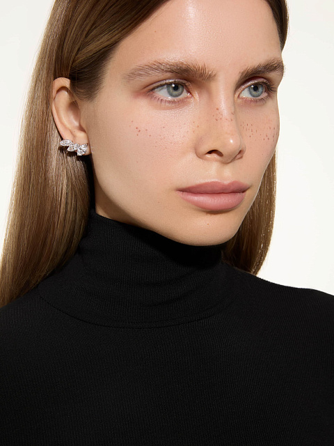 Пусеты из белого золота с бриллиантами в огранке «маркиз», 2