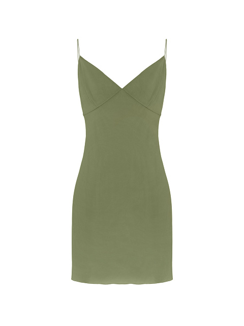 Зеленое платье-миди из шифона, 3