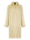 Светло-желтая вязаная шуба из норкового меха