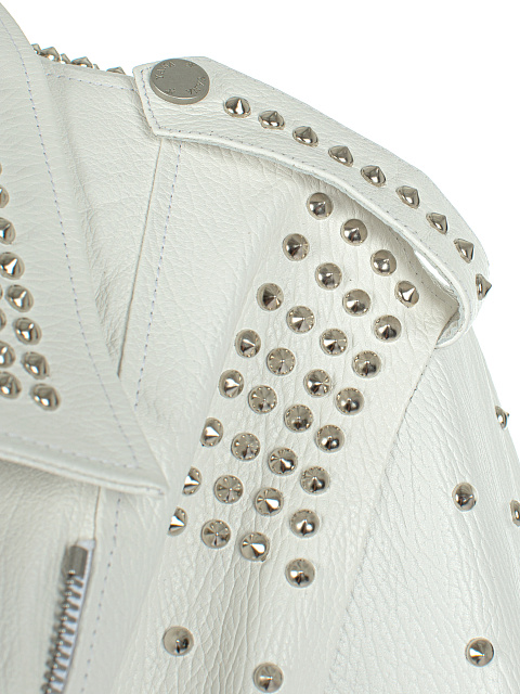 Объемная белая косуха с шипами, 5