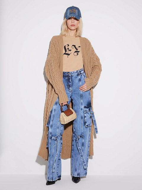 Синяя кепка из денима с желтой вышивкой, 5