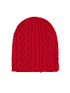 Шапка красного цвета, вязка Косы