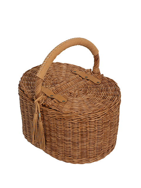Бежевая сумка-корзина с двумя крышками, 4