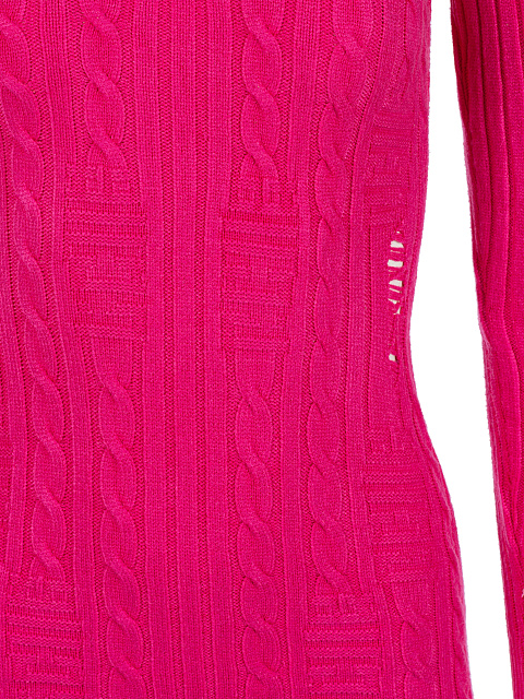 Розовое вязаное платье-мини с асимметричным подолом, 3