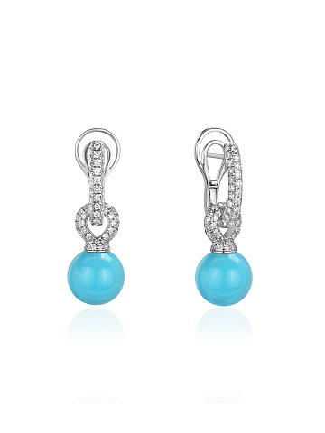 Серьги с бусинами из аризонской бирюзы, 1