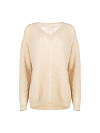 Бежевый кашемировый пуловер с косами Бежевый кашемировый пуловер с косами