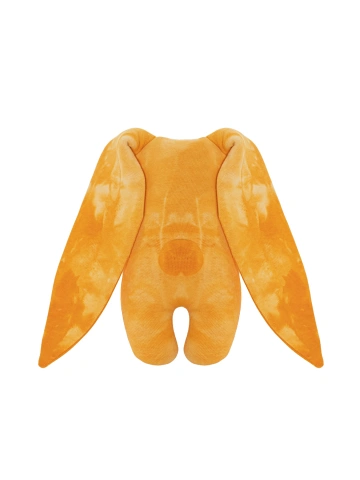 Игрушка "Заяц" оранжевая tie-dye с оранжевой вышивкой, 2