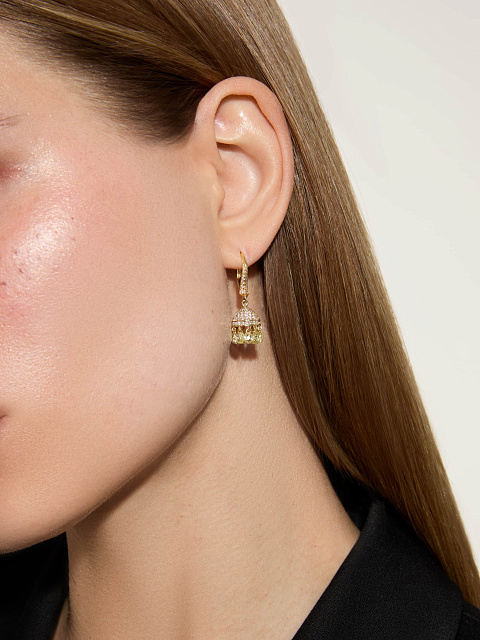 Маленькие серьги-кисти из желтого золота с желтыми бриллиантами, 2