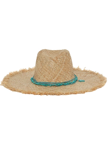 Соломенная шляпа с замшевым шнурком и отделкой из бирюзы, 2
