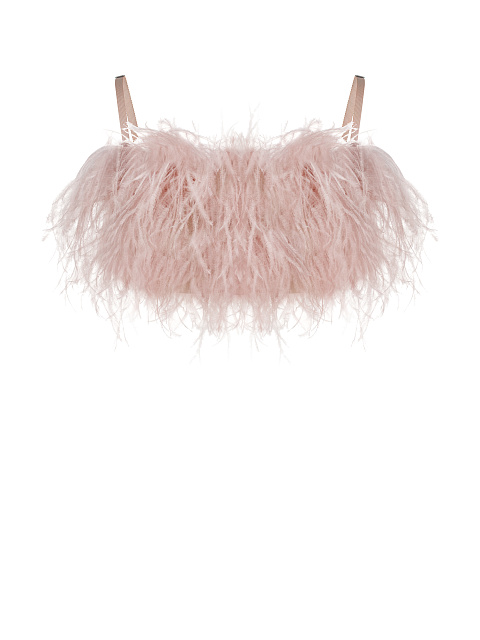 Розовый топ-бра с боа, 1