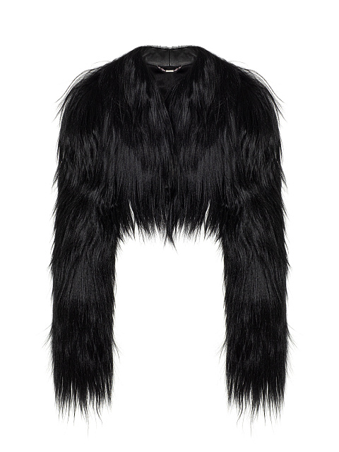 Черный укороченный жакет из меха яка, 1