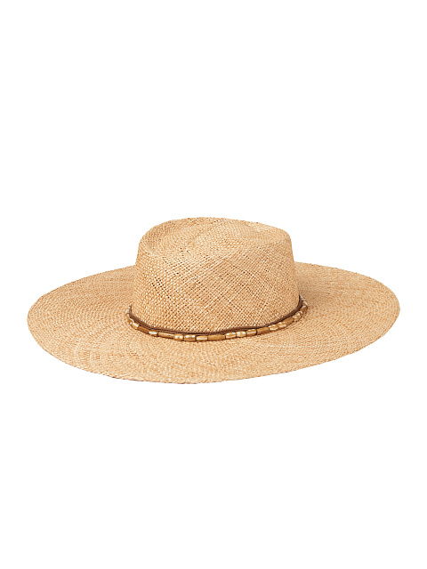 Соломенная шляпа с отделкой кожаным шнурком и камнями, 2