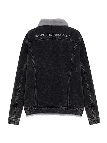 Серая джинсовая куртка с подкладом из меха норки, 2