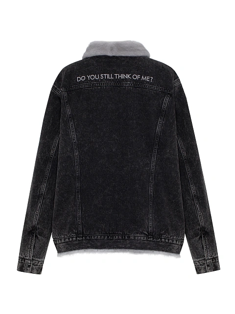 Серая джинсовая куртка с подкладом из меха норки, 2