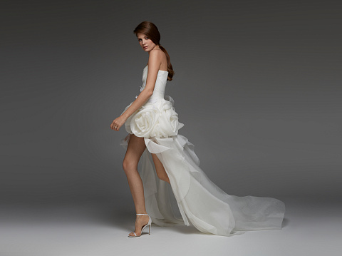 Белое платье-макси из органзы, 13