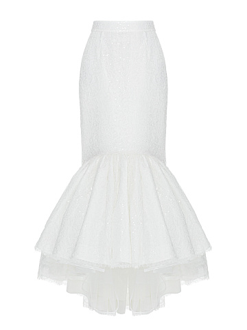 Белая юбка-макси из тафты, 1