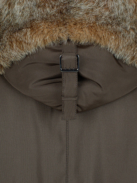 Коричневая парка из шелка на меху рыси, 7 Коричневая парка из шелка на меху рыси, 7