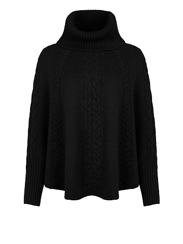 Черный кашемировый свитер с косами, 1