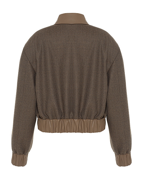 Коричневый бомбер в клетку из шерсти, 2 Коричневый бомбер в клетку из шерсти, 2