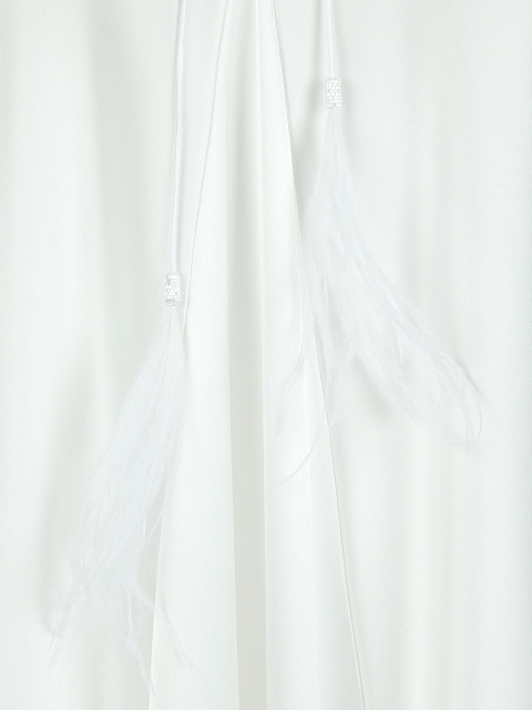 Белое платье-миди из шелка с вышивкой, 3