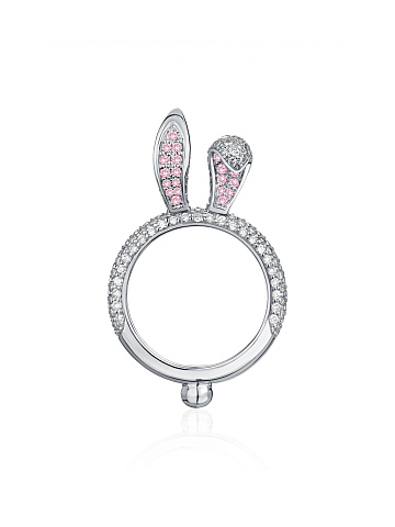 Кольцо в виде кролика из белого золота и белых и розовых бриллиантов, 1