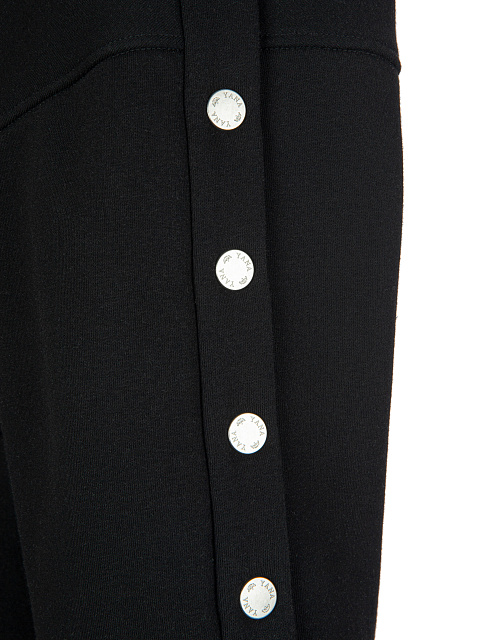 Черная толстовка с баской и кнопками на рукавах, 3