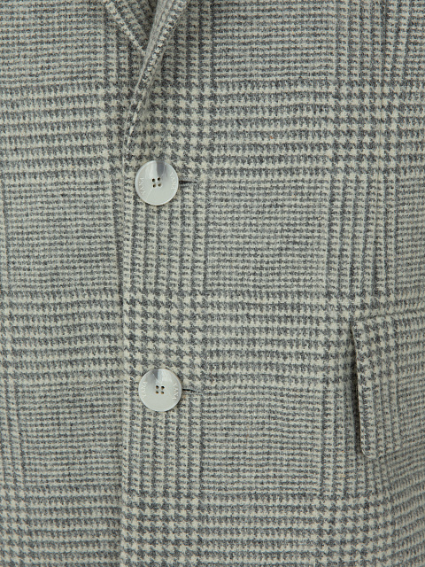 Серый однобортный жакет в клетку, 3