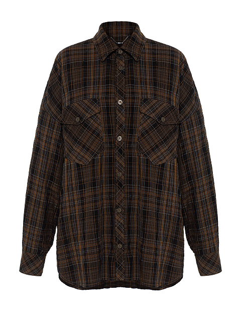 Темно-коричневая рубашка в клетку, 1