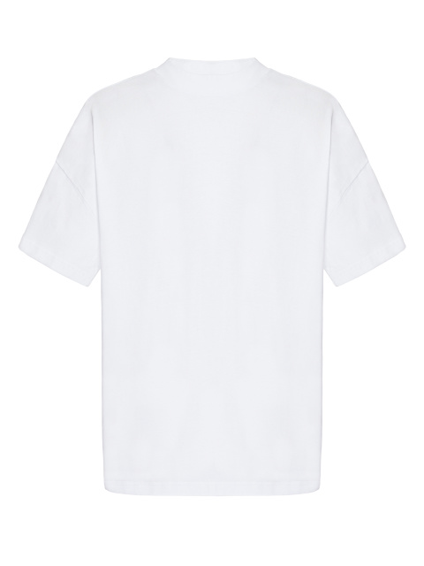 Мужская белая футболка из хлопка с принтом на спине, 1