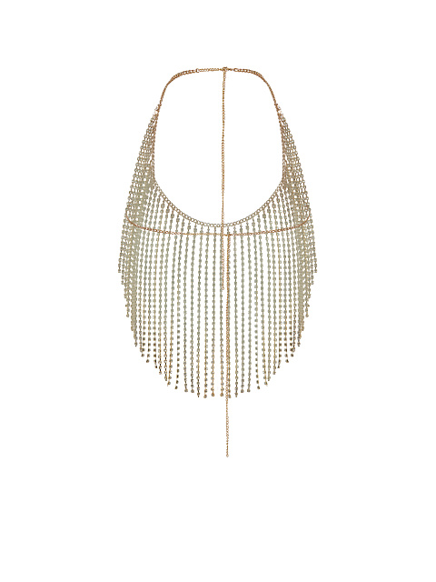 Топ из золотистых цепочек со стразами, 2 Топ из золотистых цепочек со стразами, 2