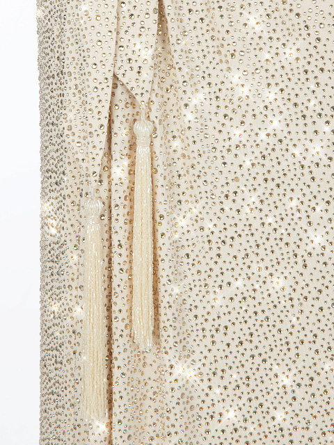 Бежевое платье-макси со стразами, 4