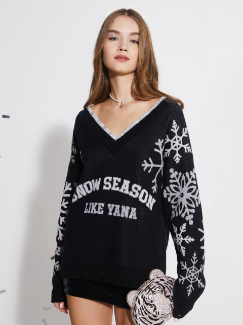 Черный пуловер Snow Season, 1