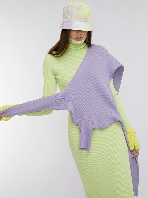 Салатовое трикотажное платье-макси, 7