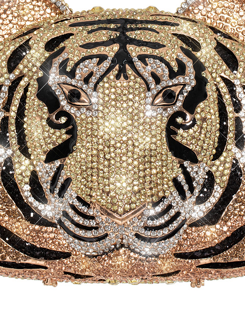 Клатч «Тигр» в золотистых стразах, 3