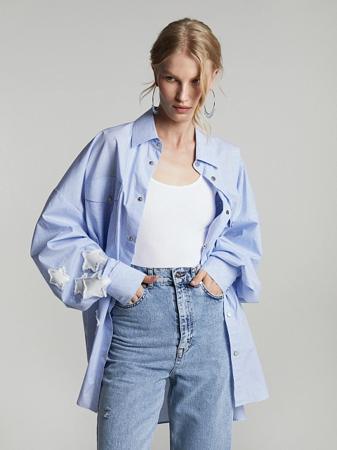 Хупсы из белого золота с голубыми топазами в огранке «бриолет», 4 Хупсы из белого золота с голубыми топазами в огранке «бриолет», 4