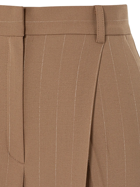 Бежевые широкие брюки в полоску, 3