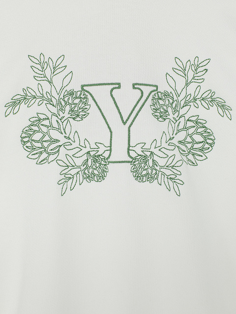 Укороченное белое худи с вышивкой, 4