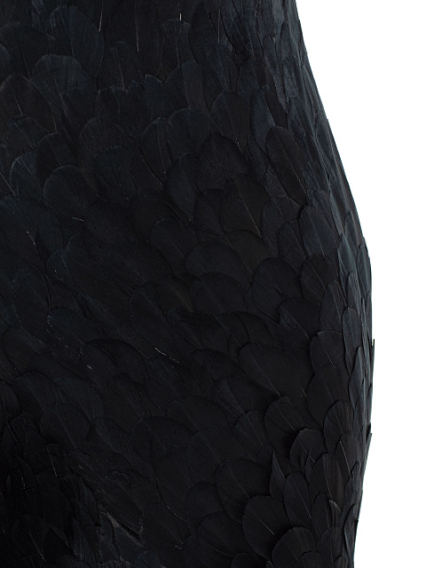 Черное платье-макси из перьев, 5