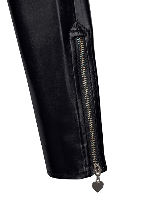 Черная укороченная куртка-косуха из эко-кожи, 5 Черная укороченная куртка-косуха из эко-кожи, 5