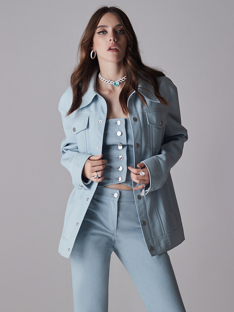 Голубая дубленка из овчины, 3 Голубая дубленка из овчины, 3