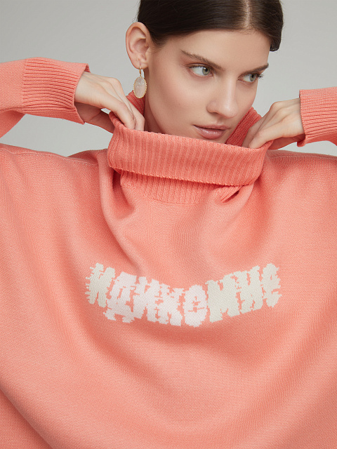 Оранжевый оверсайз свитер "ИДИКОМНЕ", 4