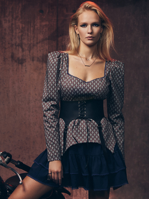 Черный пояс из эко-кожи со шнуровкой, 4