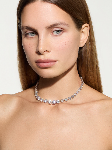 Колье из белого золота с круглыми бриллиантами, 2 Колье из белого золота с круглыми бриллиантами, 2