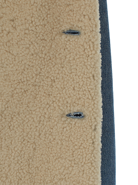 Объемная голубая джинсовая куртка с подкладом из овчины, 5