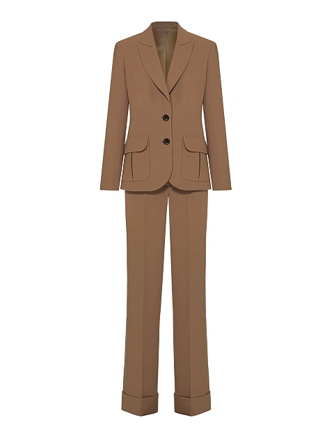 Коричневый костюм-двойка из шерсти, 1