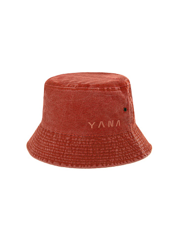 Красная хлопковая панама с вышивкой Yana, 1