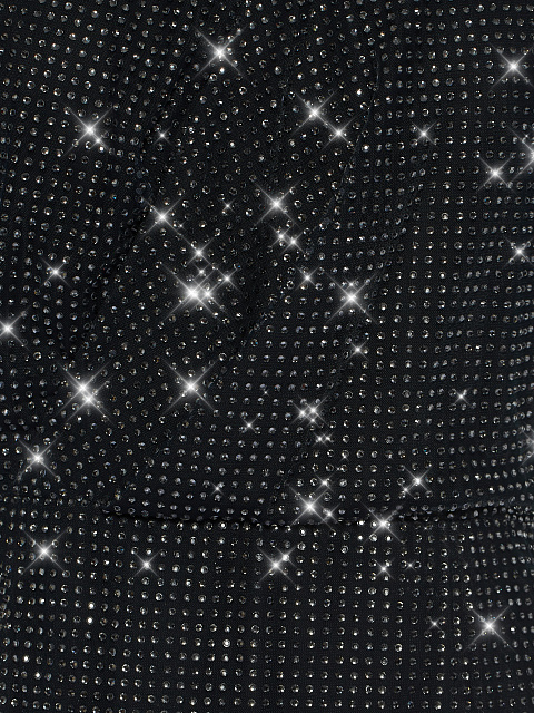 Черное платье-мини со стразами, 4