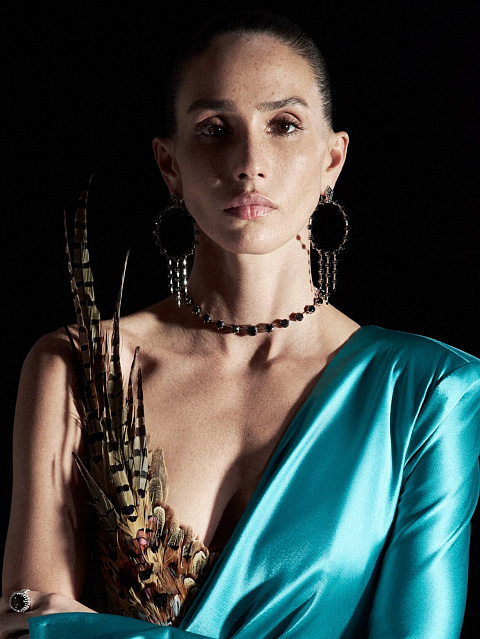 Колье из белого золота с черными бриллиантами, 3